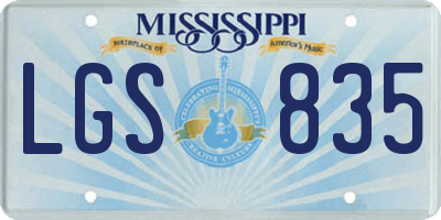 MS license plate LGS835