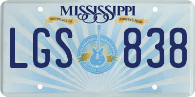 MS license plate LGS838