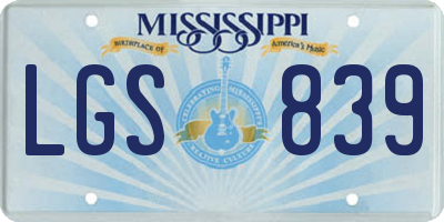 MS license plate LGS839
