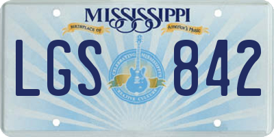 MS license plate LGS842