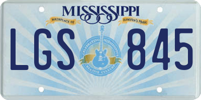 MS license plate LGS845