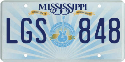 MS license plate LGS848