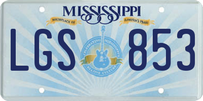 MS license plate LGS853