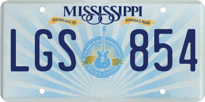 MS license plate LGS854
