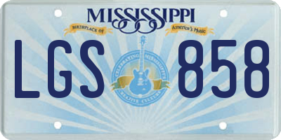 MS license plate LGS858