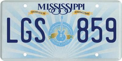 MS license plate LGS859