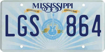 MS license plate LGS864