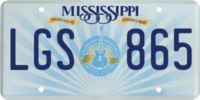 MS license plate LGS865