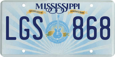 MS license plate LGS868