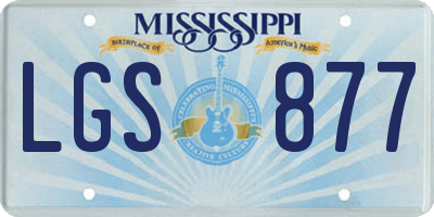 MS license plate LGS877