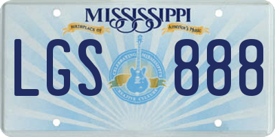 MS license plate LGS888