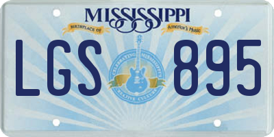 MS license plate LGS895
