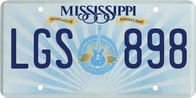 MS license plate LGS898