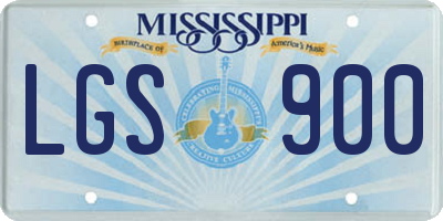 MS license plate LGS900