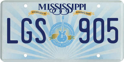 MS license plate LGS905