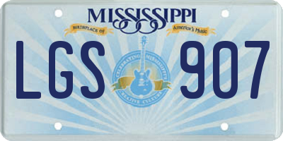 MS license plate LGS907