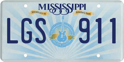 MS license plate LGS911