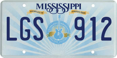 MS license plate LGS912