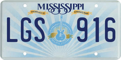 MS license plate LGS916