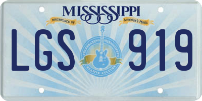 MS license plate LGS919