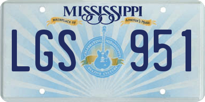 MS license plate LGS951