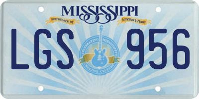 MS license plate LGS956