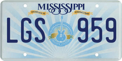 MS license plate LGS959