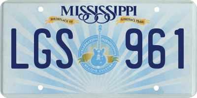 MS license plate LGS961