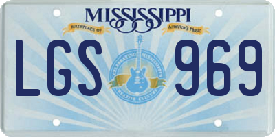 MS license plate LGS969