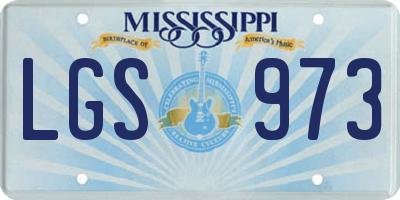 MS license plate LGS973