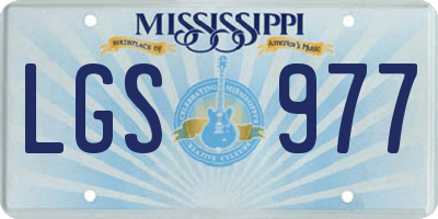 MS license plate LGS977