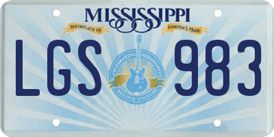 MS license plate LGS983