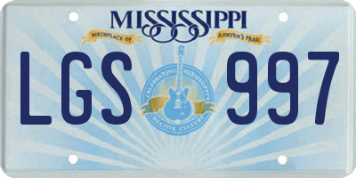 MS license plate LGS997