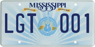 MS license plate LGT001