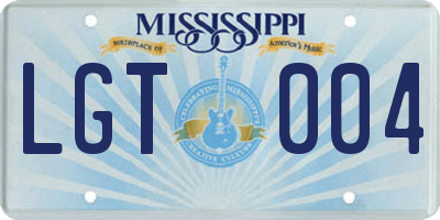 MS license plate LGT004