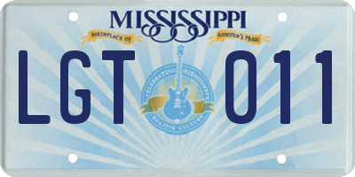 MS license plate LGT011