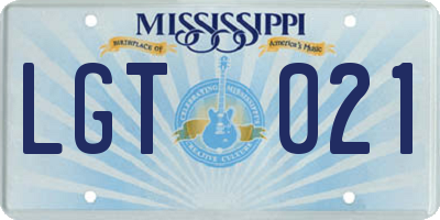 MS license plate LGT021
