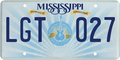MS license plate LGT027
