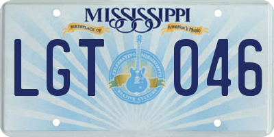 MS license plate LGT046