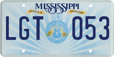 MS license plate LGT053