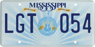 MS license plate LGT054