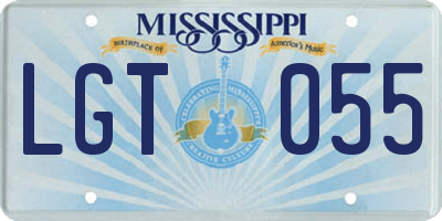 MS license plate LGT055