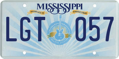 MS license plate LGT057