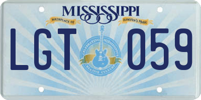 MS license plate LGT059