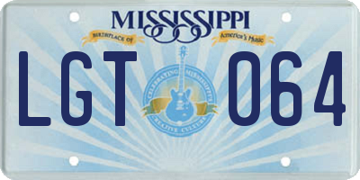 MS license plate LGT064