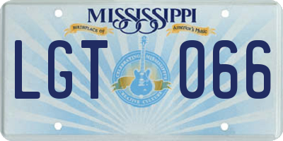 MS license plate LGT066