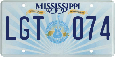 MS license plate LGT074