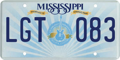 MS license plate LGT083