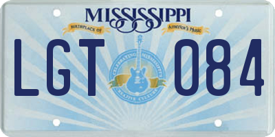 MS license plate LGT084