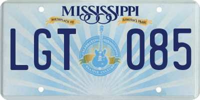 MS license plate LGT085